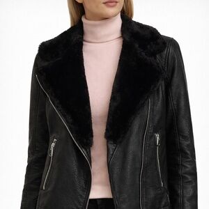 Faux Leather & Fur Jacket